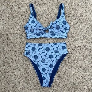 Aerie Blue Floral Bikini Set - Medium